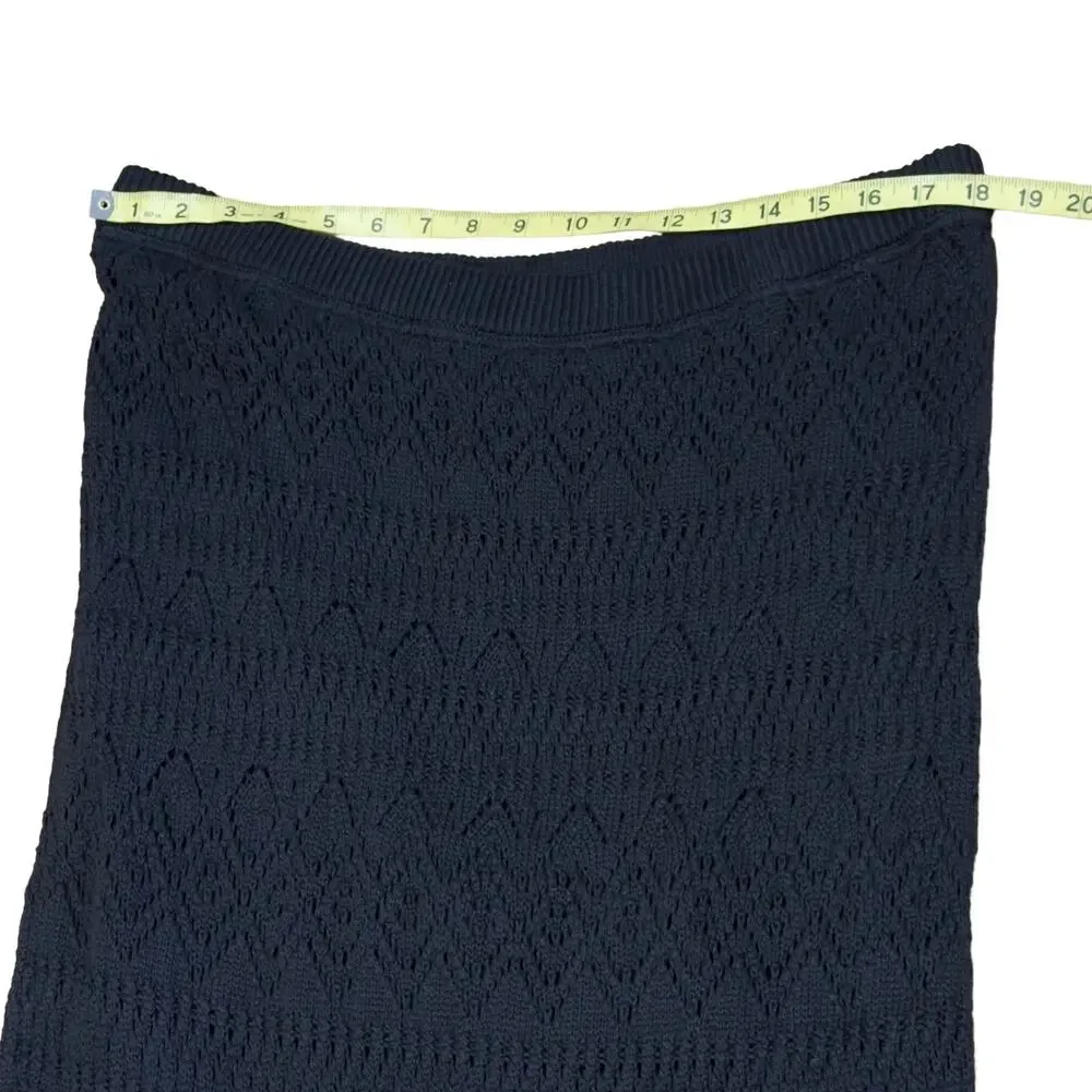 NWOT Gap Crochet pull-on Midi Skirt Black Womens XL 100Cotton plus 16-18
